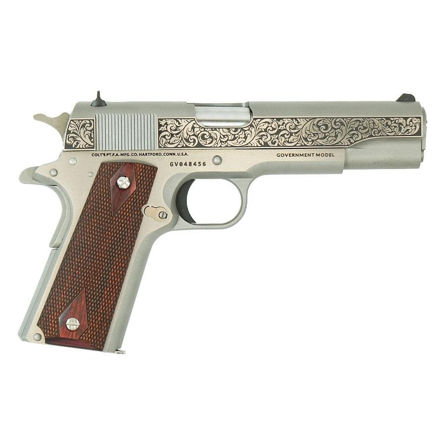Experience Precision with the Government Model .45 ACP, Stainless Steel Filigree Design