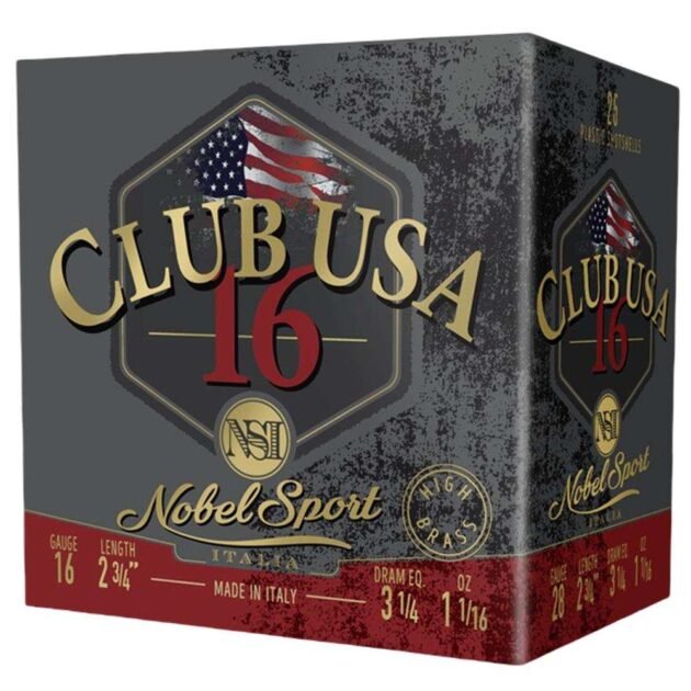 Nobel Sport Club USA 16 Shotshells 16 ga 2-3/4" 1-1/16 oz 1330 fps #7.5 25/ct