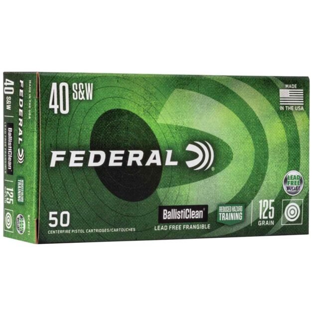 Federal Ballisticlean Frangible Handgun Ammunition .40 S&W 125gr RHT 1300 fps 50/ct