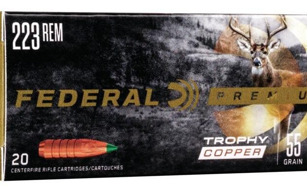 Federal Premium Vital-Shok Trophy Copper Rifle Ammunition .223 Rem 55 gr Poly Tip 3240 fps 20/ct