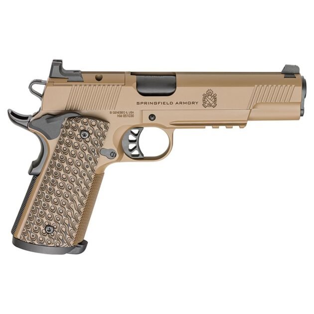 Springfield 1911 TRP AOS Coyote Handgun .45 Auto 8rd Magazines(3) 5" Barrel Optic Cut and Light Rail