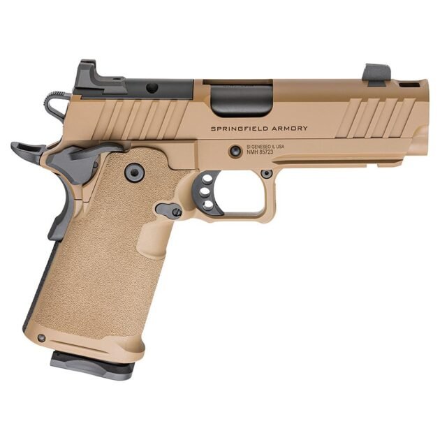 Springfield 1911 DS Prodigy Comp LC Handgun 9mm Luger 10rd Magazines(2) 4.25" Barrel Coyote Brown Optic Ready