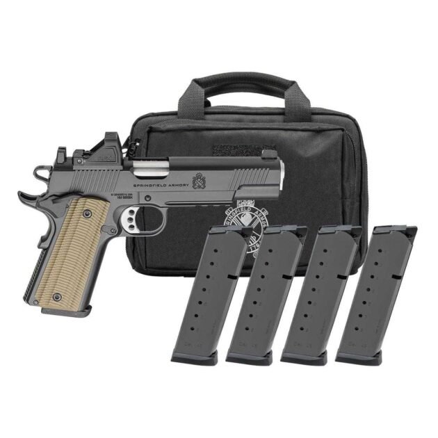 Springfield Gear Pac 1911 Operator AOS Handgun 9mm Luger 9rd Magazines(4) 5" Barrel Green Dot & Bag