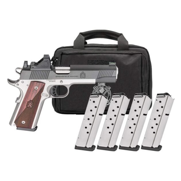 Springfield Gear Pac 1911 Ronin AOS Handgun 9mm Luger 9rd Magazines(4) 5" Barrel Green Dot & Bag