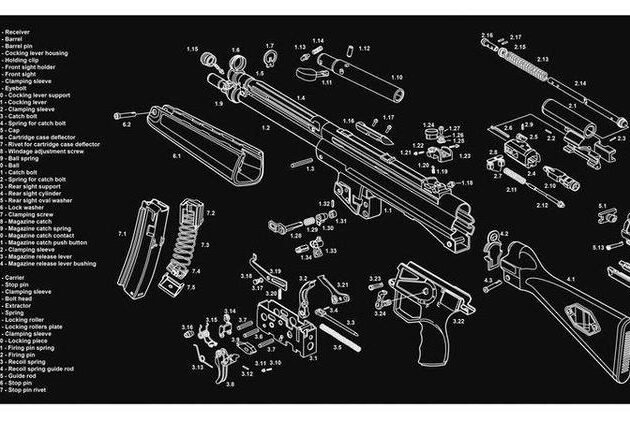 TekMat 12x36 Gun Cleaning Mat - Heckler & Koch MP5
