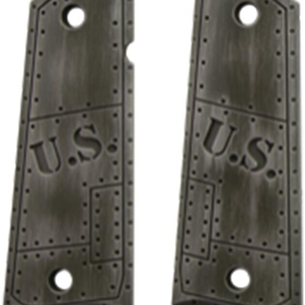 Hogue Govt. Model Aluminum - 1911 U.S. Green Distressed Grip