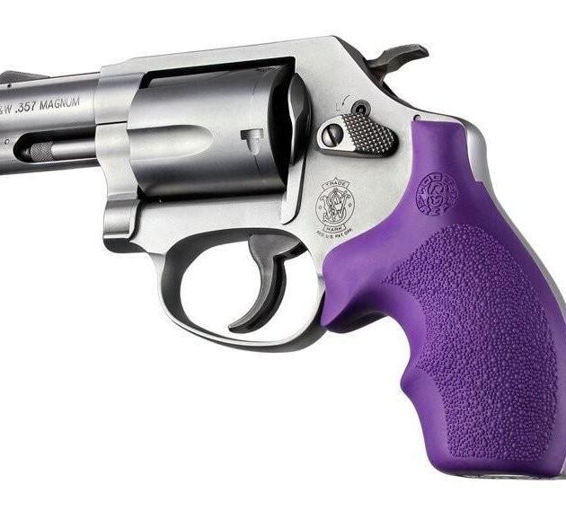 Hogue Bantam Style Grip for S&W J Frames- Rubber Round Butt Purple