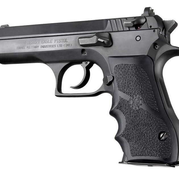 Hogue Magnum Research Baby Eagle .40/9mm Jericho & Uzi Eagle Rubber Grips with Finger Grooves