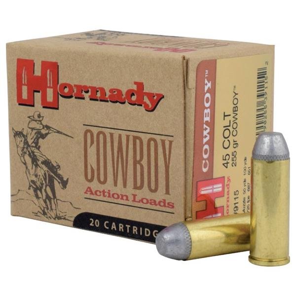 Hornady Cowboy Handgun Ammunition .45 LC 255 gr FN 725 fps 20/ct