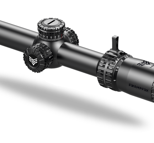 Swampfox Arrowhead LPVO Series Rifle Scope 1-8x24 30mm SFP IR Red MIL Black