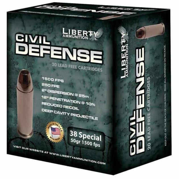 Liberty Civil Defense Handgun Ammunition .38 Spl 50 gr SCHP 1500 fps 20/ct