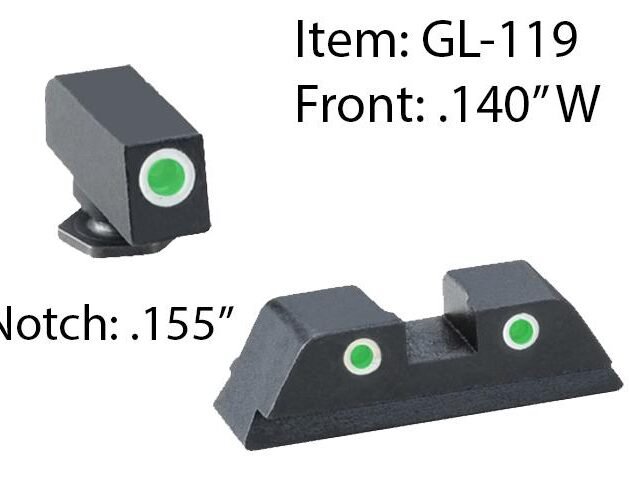 Ameriglo Classic Tritium Night Sight Set  3-Dot for Glock 20 21 29 30 31 32 36 40 41