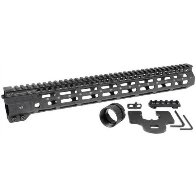 Midwest Industries Combat Rail One Piece Free Float Handguard 15" MLOK Black