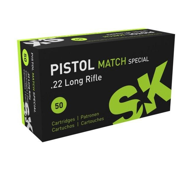 SK Pistol Match Special Rimfire Ammunition .22 LR 40 gr LRN 938 fps 50/ct