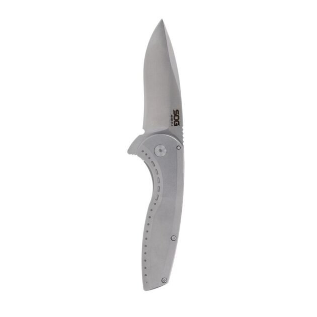 SOG Knives Aegis FLK 2.0 Folding Knife 3-1/4" Drop Point Blade Silver Blister
