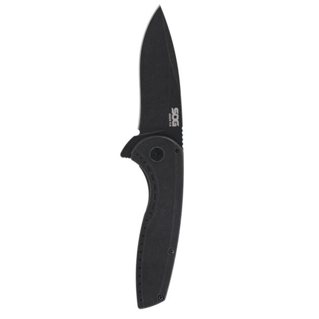 SOG Knives Aegis FLK 2.0 Folding Knife 3-1/4" Drop Point Blade Black Blister