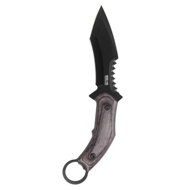 SOG Knives Phantom Edge Fixed Knife 4-3/4 Tanto Blade Black