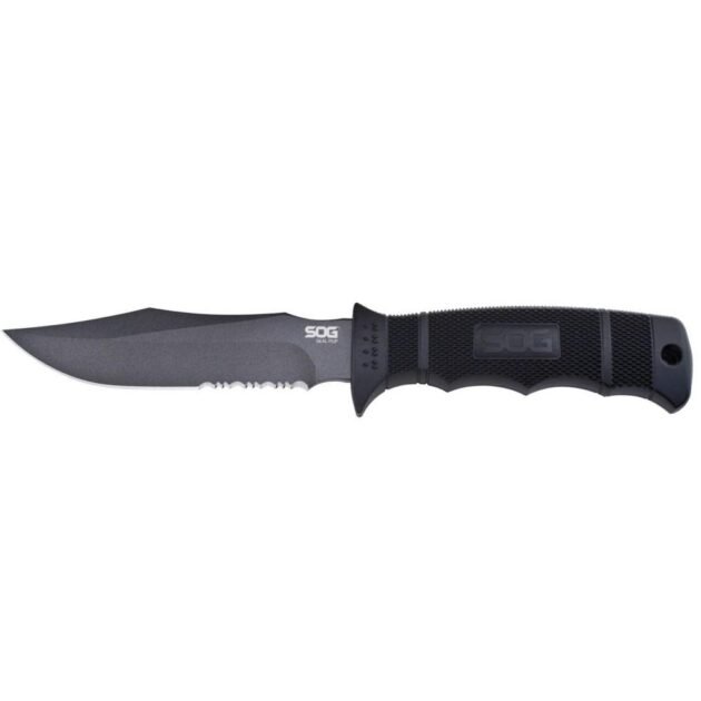 SOG Seal Pup Fixed Blade Knife 4-3/4" Clip Point Blade Black with Nylon Sheath