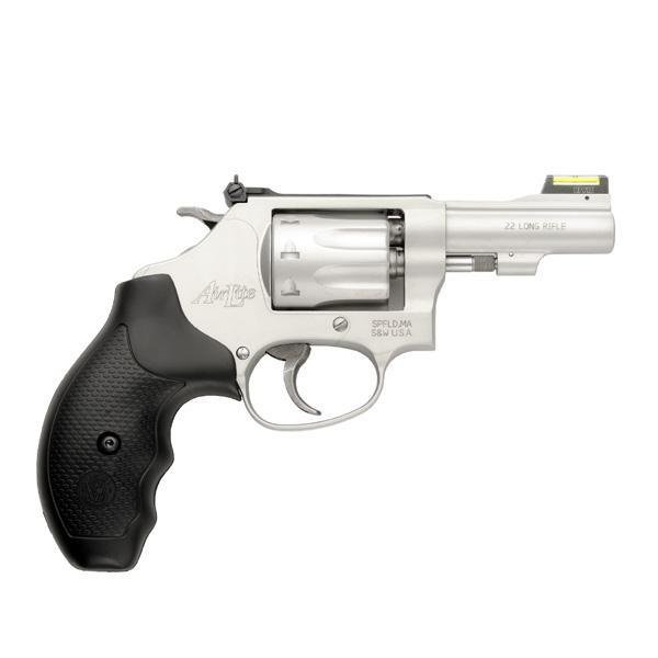 Smith & Wesson J-Frame Model 317 Kit Handgun .22 LR 8rd Capacity 3" Barrel Silver with Black Grip Hi-Viz Fixed Sights