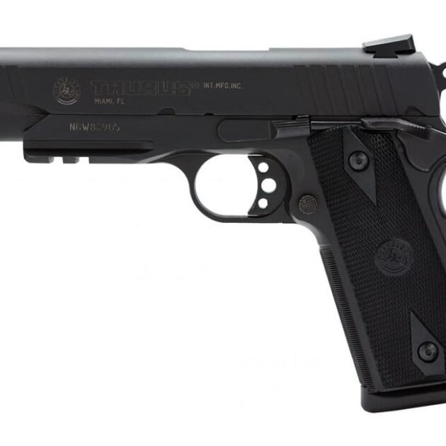 Taurus M1911 Handgun. 45 ACP 8rd Magazine 5" Barrel Black Novak Sights Picrail
