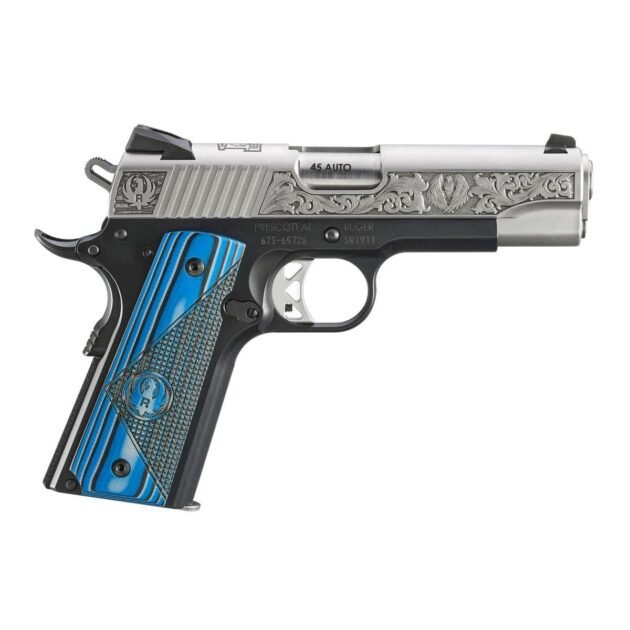 Ruger SR1911 "411 Sunapee St." Street Edition Handgun 45 Auto 7rd Magazines(2) 4.25" Barrel Engraved Frame G10 Grips