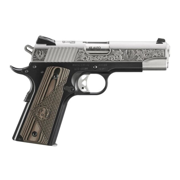 Ruger SR1911 "200 Ruger Rd." Street Edition Handgun 45 Auto 7rd Magazines(2) 4.25" Barrel Engraved Frame G10 Grips