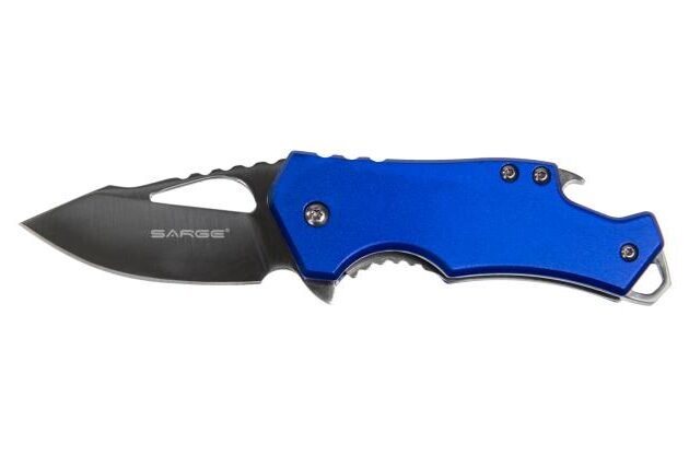 Sarge Knives Blue Fuse- Blue Pocket Knife & Bottle Opener