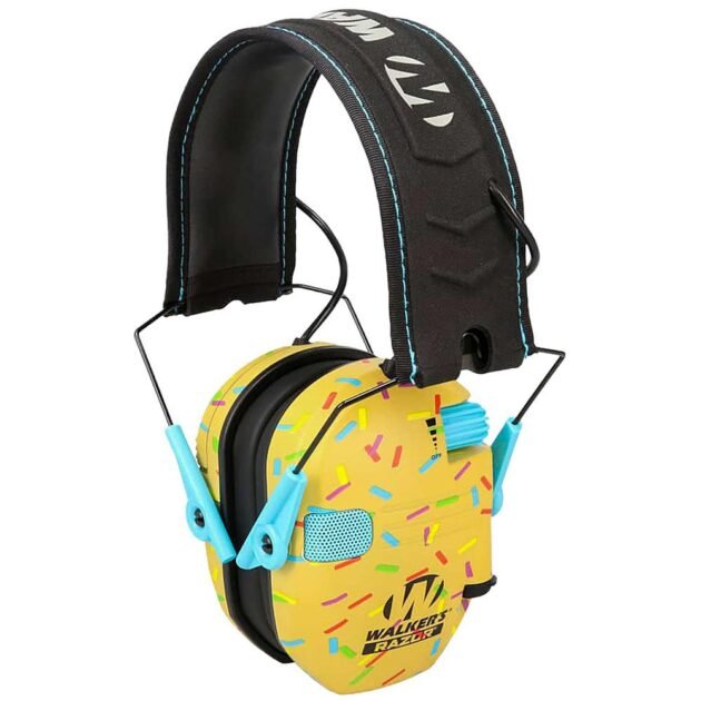 Walker's Razor Slim Electronic Ear Muff 23dB Golden Brown Sprinkles