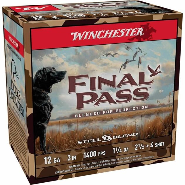 Winchester Final Pass Shotshells 12ga 3" 1-1/4oz 1400 fps #2.5 & #4 Shot 25/ct