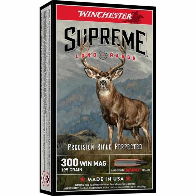 Winchester Supreme Long Range Rifle Ammunition .300 Win Mag 195gr PT 2900 fps 20/ct