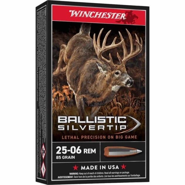 Winchester Ballistic Silvertip Rifle Ammunition .25-06 Rem 85 gr. PT 3470 fps 20/ct