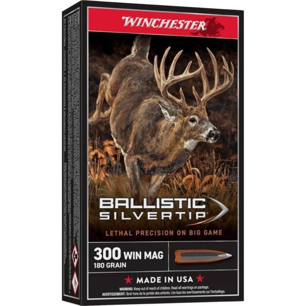 Winchester Ballistic Silvertip Rifle Ammunition .300 Win Mag 180 gr. PT 2950 fps 20/ct