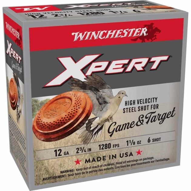 Winchester Xpert Steel Shotshells 12 ga 2-3/4" 1-1/8 oz 1280 fps #6 25/ct