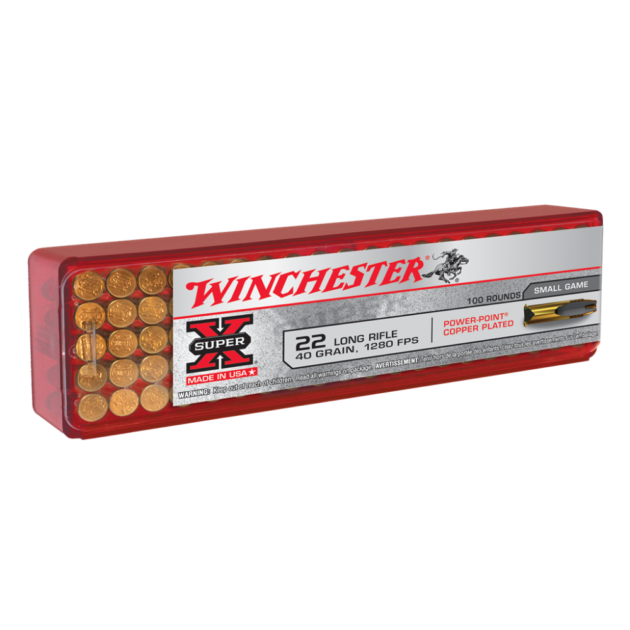 Winchester Super-X Power Point Rimfire Ammunition .22 LR 40 gr. PHP 1280 fps 100/ct