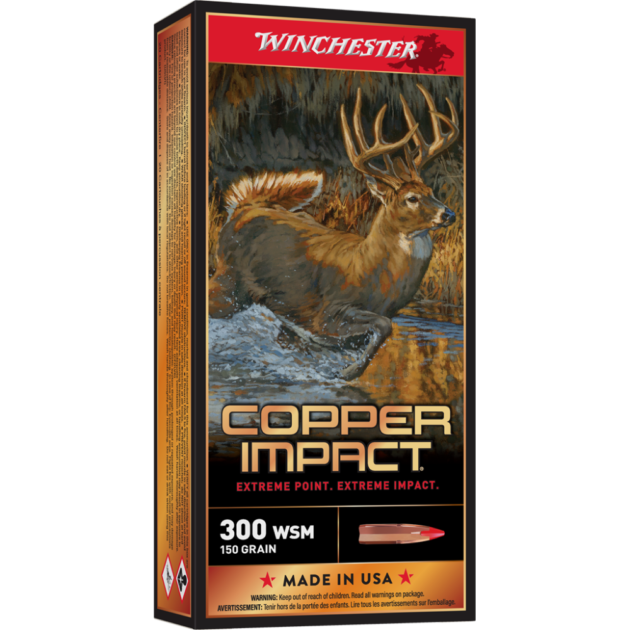 Winchester Copper Impact Rifle Ammunition 300 WSM 150 gr. BT 3200 fps 20/ct