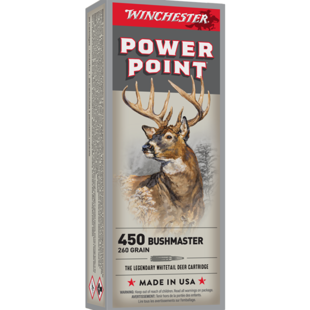 Winchester Super-X Rifle Ammunition .450 Bushmaster 260 gr. SP 2110 fps 20/ct