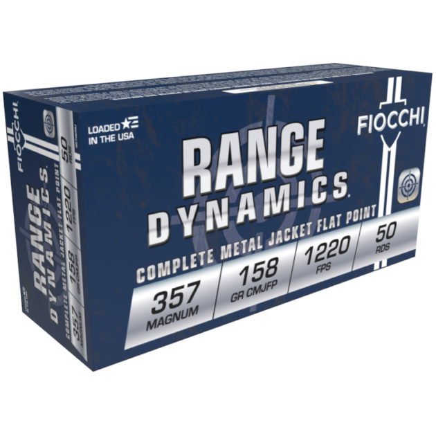 Fiocchi Range Dynamics Handgun Ammunition 357 Mag 158gr CMJFP 1220 fps 50/ct