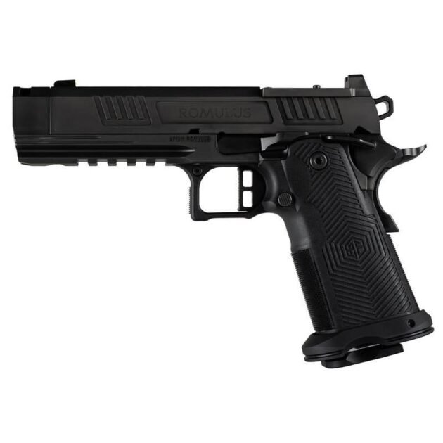 Alpha Foxtrot AF1911-Romulus MOS Adapter Handgun 9mm Luger 10rd Magazines(2) 4.25" Comp Bull Barrel DLC Black