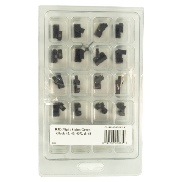 XS Sights R3D Night Sights Set for Glock 42/43/43x/48 Green Bulk 20/ct