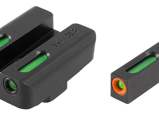 Truglo TFX Pro Tritium/Fiber Optic Day/Night Sights for Glock 20 21 25 29 30 31 32 37 40 41 Orange Outline Front Rear Green
