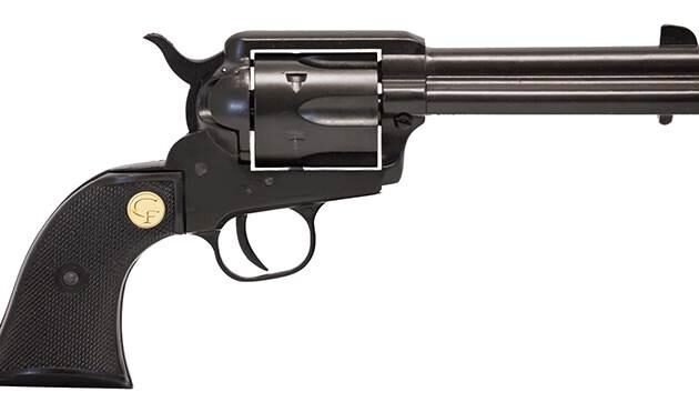 Chiappa SAA 1873 Handgun .17HMR 6rd Capacity 4.75" Barrel Blued Black Plastic Grips