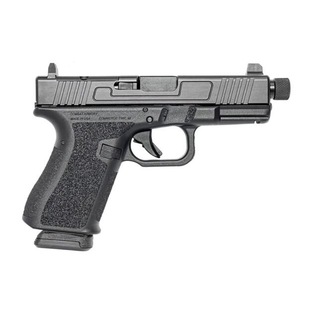 Combat Armory CA19 OR Handgun 9mm Luger 10rd Magazine 4.49" Threaded Barrel Black with Suppressor Height Sights