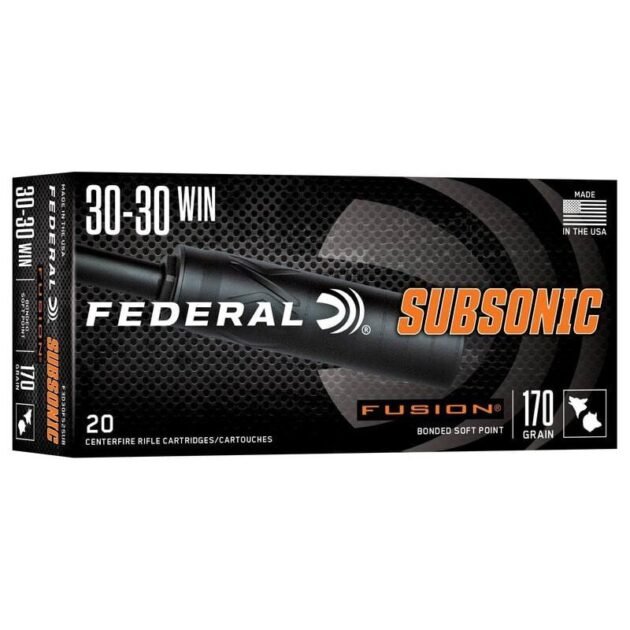 Federal Fusion Subsonic Rifle Ammunition .30-30 Win 170gr SP 1000 fps 20/ct