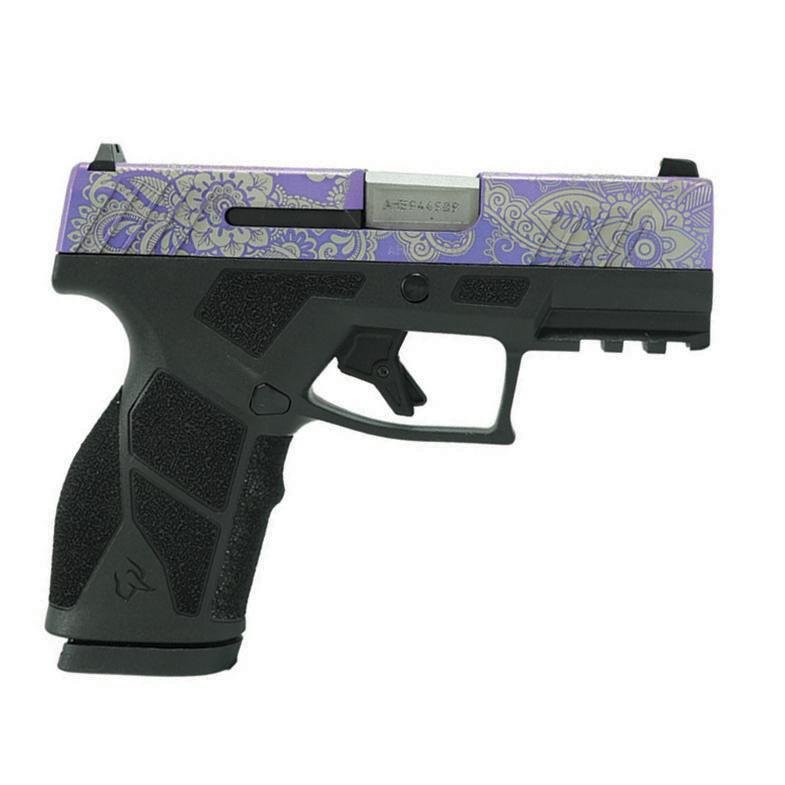 https3A2F2Fmedia.chattanoogashooting.com2Fimages2Fproduct2FTX1GX2931PPP2Ftaurus_gx2_purple_paisley_handgun_9mm_luger_13rd_magazines_2_3_38_barrel_black_frame_custom_slide_tx1gx2931ppp_0001_Righ.jpg