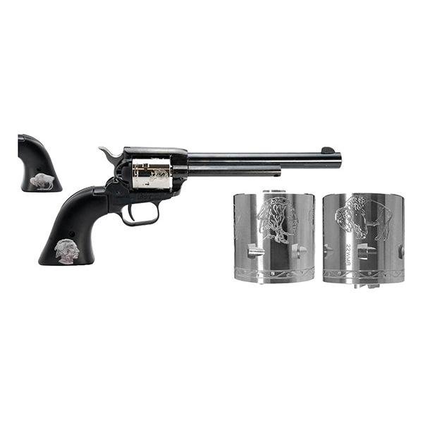 Heritage Rough Rider Handgun .22LR/.22 WMR 6.5" Barrel Buffalo/Indian Head Grips and Cylinders